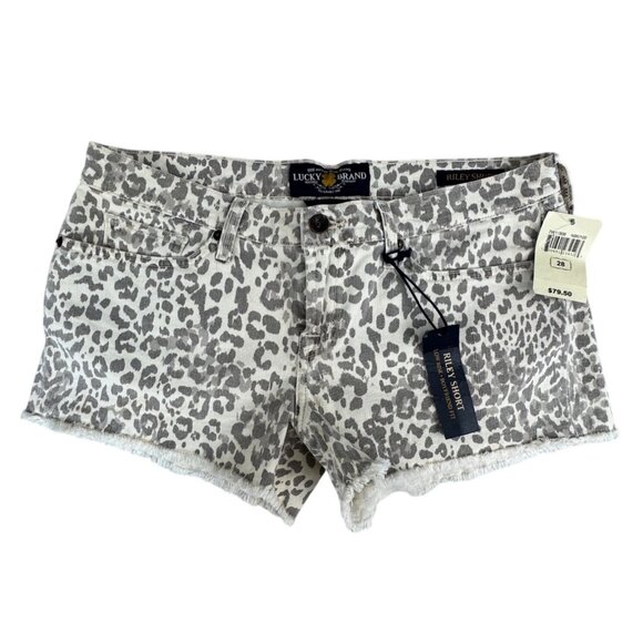 Lucky Brand Pants - Lucky Brand Womens Riley Animal Print Denim Shorts Size 6/28 Spring Cheetah